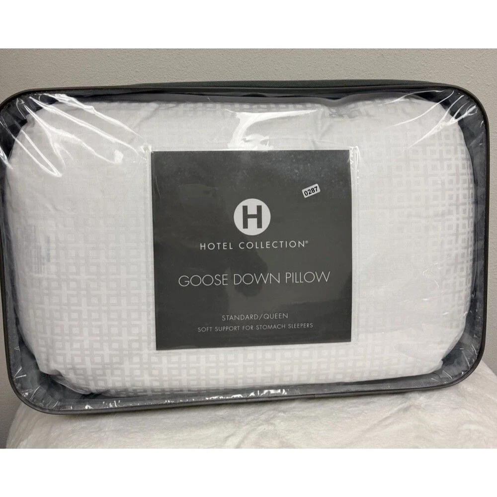 Hotel Collection European White Goose Down Soft Support Standard Pillow
